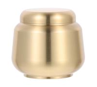 JEWEDECO Mini Copper Ashes Urn for Ashes Storage, Small round Cinerary Casket with Golden Finish, Suitable for Home Or Bag Use, Sturdy and Compact Memorial Keepsake