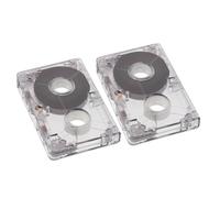 JEWEDECO Mini Design Blank Audio Cassette Tapes 2pcs, 60 Minute Capacity Plastic Cassettes for Professional Interviews and Speech Recording