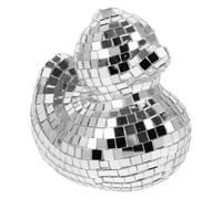 JEWEDECO Mirror Duck Ornaments Disco Ball Glass Duck Sculpture for Home Home Decor Accessories