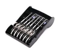 JEWEDECO Multi-Function for 6 Scissors Hairdressing Tools Storage Scissors Box with Large Capacity Made of Environmental Abs Material Desktop Organisation for Barber Shop and Business