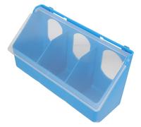 JEWEDECO Multi-Functional Pigeon Feed Box with Lid Wear-Resistant Material Easy Installation Hanging Bird Feeder for Parrots Small Birds 9.8X5.5X3.5 Inch