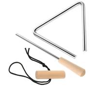 JEWEDECO Musical Triangle Instrument Iron Triangle Striker Handheld Percussion for School Band Orff Iron Bell for Rhythm