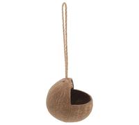 JEWEDECO Natural Coconut Shell Parrot Bird Nest with Right Angle Opening Hanging Bird House for Various Parrot Breeds and Safe Cage Accessory for Indoor and Outdoor Use
