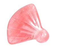 JEWEDECO Natural Jade Fan Shaped Pendant Jewelry Accessory Retro Hand Carved DIY Parts for Necklace Bracelet Red Watermelon Crystal Safe Material