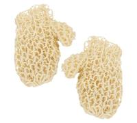 JEWEDECO Natural Sisal Exfoliating Shower Mitts - 1 Pair Handwoven Bath Gloves for Skin Exfoliation and Massage, Reusable Loofah Mitt Suitable for Spa and Daily Bathing