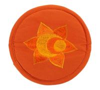JEWEDECO Nepalese Handmade Embroidered Sound Bowl Mat Medium 16cm Orange Religious Buddhist Sound Cushion for Meditation Yoga Studio Decorative Singing Bowl Pad Random Style