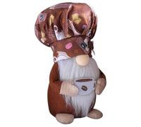 JEWEDECO Ornament Stuffed for Polyester and Pp Material Cotton Adorable Coffee Gnome Doll Decorative Bringing Good Luck Home and Cabinet Décor