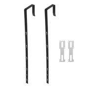 JEWEDECO Over-The-Door Mirror Hanger Set, 2pcs Black Iron Adjustable Heavy Duty Five-Hook Hooks for Small Apartments and Clothes