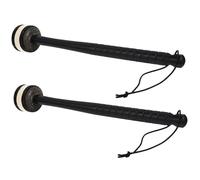 JEWEDECO Pair of Bass Drum Mallets Felt Heads and Black White Rubber Handles, Professional Percussion Instrument Accessory Strap for Marching Band and Drumline Random Color