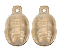 JEWEDECO Pet Bells 2Pcs Brass Adjustable Collar Bells Large Peanut Style for Dog and Cat Communication
