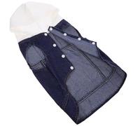 JEWEDECO Pet Vests Denim Material, Button Closure Design, Lapel Collar with White Knitted Hat Protects Pets from Direct Sunlight for Dogs and Cats Suitable for Summer and Autumn