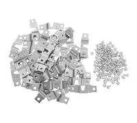 JEWEDECO Picture Hanger Hooks Stable Support with Two-Hole Structure 50pcs Heavy Duty Silver Iron Horizontal Strip and Invisible Design Universal for Frames and Photo Frames for Homes