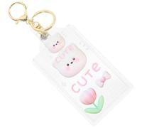 JEWEDECO Plastic Id Card Holder with Lanyard, Sturdy Acrylic Badge Protector for School and Home Use, Secure Card Sleeve Keychain for Students and Teachers Assorted Style