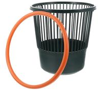 JEWEDECO Plastic Trash Can for Kitchen and Bathroom, 26.5x26.5cm Nordic Green round Wastebasket without Lid, Home Trash Holder for Living Room and Office Storage