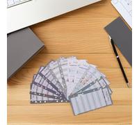 JEWEDECO Portable Budget Cards for Home Office Supplies with Elegant Patterned Design, 6-hole Paper Cardstock for Expense Tracking and Financial Organisation