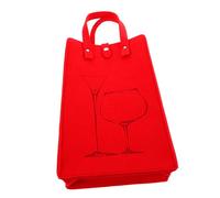 JEWEDECO Portable Felt Wine Carrier Bag Double Bottle Tote for Outdoor Travel Elegant Red Wine Packaging for Gifting Reusable Felt Storage for Events and Celebrations