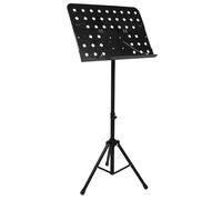 JEWEDECO Portable Foldable Music Stand Adjustable Height Sheet Holder for Piano Guitar Band Ensembles Durable and Construction Lightweight Floor Rack for Travel Practice Performance