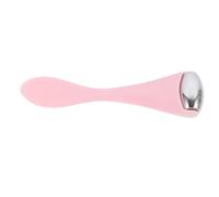 JEWEDECO Portable Mini Ice Roller for Face and Eye Massage Smooth Pink Facial Massager with Eye Cream Applicator Spoon Compact Skincare Tool for Women to Reduce Puffiness and Promote