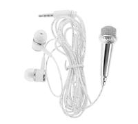 JEWEDECO Portable Miniature Microphone for Voice Recording and Live-streaming with Easy-to-operate Plastic Design in Silver Colour, for Podcasting and Singing Sessions