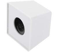 JEWEDECO Portable Trapezoid Microphone Logo Flag Station with Sturdy Sponge and Abs Material, Simple Design for Video Studios and Broadcasting Rooms, Reliable Microphone Protector