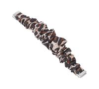 JEWEDECO Printed Leopard Scrunchy Fabric Watch Band Compatible with Fitbit Luxe, Elastic Printed Wrist Strap for Women, Replacement Smartwatch Bracelet for Fitness and Daily Wear