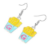 JEWEDECO Quirky French Fries Earrings for Women Unique Dangle Jewelry for Creative Food Inspired Accessory for Parties and Travel Comfortable Skin Friendly Design Fun Statement Earrings