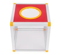 JEWEDECO Raffle Box for Fundraising and Party Games Multifunctional Red with Aluminum Alloy and Mdf Construction, User-friendly Ticket Storage Container Suitable for People of Ages