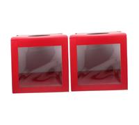 JEWEDECO Raffle Ticket Box and Donation Cardboard Draw Box with Slot 2pcs for Charity Fundraising Ticket Storage Container Suitable for Events and Contests
