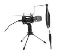 JEWEDECO Recording Microphone for Computer and Phone with Tripod Stand, Condenser Mic with Pop Filter and Anti-splash Cover, Desktop Singing Microphone for Live Broadcast and Voice Chat