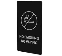 JEWEDECO Rectangular No Smoking Sign for Toilet, Acrylic Material with Clearly Visible Letter Design, Black Wall Sign as Reminder for Private Places and Public Areas