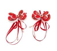 JEWEDECO Red Butterfly Hair Clips Cute and Versatile Hair Accessories with Cloth Material 1 Pair for Holiday Parties and Daily Wear for Little and Young
