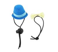 JEWEDECO Reptile Mini Hat and Bow Tie for Bearded Dragon Lizard Costume Lightweight Protective Party Accessory with Comfortable Cloth Material Wacky Design for Small Crawling Pets