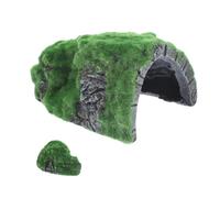 JEWEDECO Resin Reptile Cave Hideout Simple Style Turtle Tortoise Shelter Creates Dark Atmosphere Reduces Daylight Terrarium Decor for Reptiles and Lizards