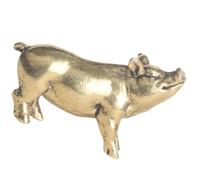 JEWEDECO Retro Brass Pig Figurine Pig Ornaments for Office and Dining Table Simple Structure Beautiful Appearance Easy to Store