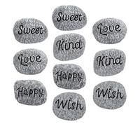 JEWEDECO Reusable Resin Flowerpot Pebbles 10pcs Decorative Landscape Rocks for Garden Pathways and Flowerpot Plants Fine Workmanship and Compact Aquarium Stones