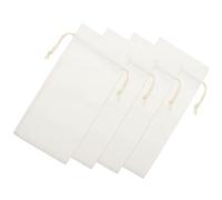 JEWEDECO Reusable Sublimation Bags Bottle with Linen Drawstring 4pcs Wine Design, Blank for for Christmas and Festivals, White Wine Pouches Suitable Party for Candy and Chocolate
