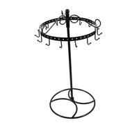 JEWEDECO Rotating Jewelry Holder Metal Organizer with Vertical Storage Multipurpose Earring Display Stand for Bracelets Necklaces Rings Watches Stylish Rotating Jewelry Rack for Store and
