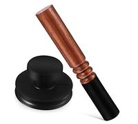 JEWEDECO Rubber Suction Tool for Buddha Sound Bowl with Leather Wrapped Mallet Stick, Black Material Protects Bowl from Damage and Is Not Easy to Deform, for Meditation and Yoga Sessions