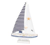 JEWEDECO Sailing Ship Model Decor Mediterranean Style Nautical Ornament for Home Elegant Tabletop Decoration Unique Craftsmanship for Parties and Events Accent