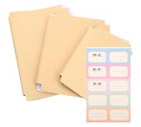 JEWEDECO Self-Adhesive Medium 10 Book Paper Kraft Sheets Covers 30 Set with Multi Sizes (Large 10 Small 10) for Protection and Book Wrapping Textbook