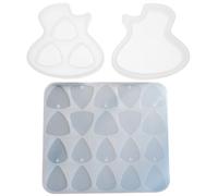 JEWEDECO Silicone Guitar Pick Holder Box Mold Set with Easy to Demould and Tear Resistant Features, White Epoxy Mold for DIY Triangle Plectrum Storage, for Guitar Accessories