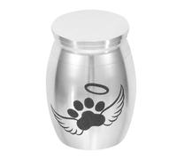 JEWEDECO Silver Alloy Pet Urn for Ashes with Lid, Sturdy Memorial Keepsake for Dogs and Pets, Features Good Seal Effects, Suitable for Memorial Use and Can Be Placed in Purse Or Backpack