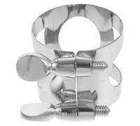 JEWEDECO Silver Metal Saxophone Ligature for Alto Saxophone with Practical Function and Beautiful Appearance Unique Wind Instrument Part Mouthpiece Accessories