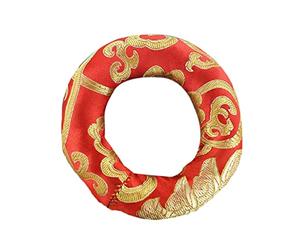 JEWEDECO Singing Bowl Mat Red Cotton Cloth Fine Workmanship and Practical Design to Fix Singing Bowl, for Meditation and Buddha Sound Ornaments in The Home Random Color
