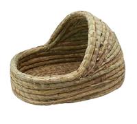 JEWEDECO Small Animal Nest Bed Straw Woven for Hamsters and Rabbits, Easy to Clean and Nibble, Portable Green Sleeping House for Small Pets to Rest and Nap