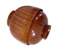 JEWEDECO Small Japanese Style Wooden Lidded Bowl for Soup Snacks and Steamed Eggs Acid Jujube Wood Food Serving Bowl with Cover Multi-use Traditional Kitchenware for Home and Restaurant Use