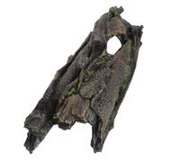 JEWEDECO Small Reptile Hideout Resin Hollow Tree Trunk Secure Retreat for Gecko and Lizard Terrarium Decor Natural Looking Lizard Hideout Tree Stump for Reptile Enclosure