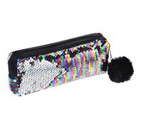 JEWEDECO Small Travel Pouch Organizer Bags for Travel Glitter Makeup Bag Sequin Design Polyacrylic Fiber Large Capacity Versatile Use Stylish Eye-catching for Makeup Application