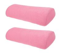 JEWEDECO Soft Fabric Semicircular Pillow Nail Art Hand Rest Cushion with Delicate Knit Surface 2pcs Nonsticky to Gel or Polish, Gentle the Touch for Manicure Table for Nail Salon