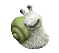 JEWEDECO Solar Luminous Resin Snail Garden Ornament Outdoor Decorative Snail Statue Creative Year Nature Decor for Patio Park